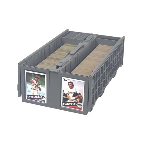 BCW Bac à cartes à collectionner – Peut contenir jusqu'à 1600 cartes – Gris simple | Grande boîte de rangement pour cartes à col