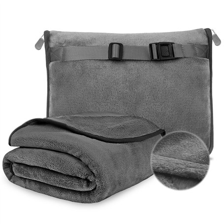 WANDGU 127×152cm Couverture Chaude d'avion: Grise Couverture de Voyage Ultra Légère