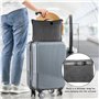 WANDGU 127×152cm Couverture Chaude d'avion: Grise Couverture de Voyage Ultra Légère, Couverture de Voyage Polyvalente et Oreille