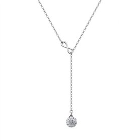Philip Jones Collier Infini Plaqué Argent Créé avec des Cristaux Zircondia®