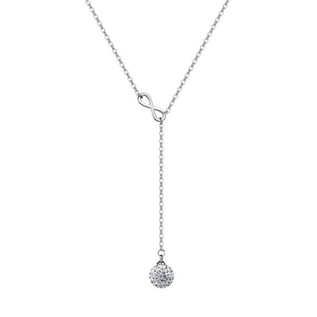 Philip Jones Collier Infini Plaqué Argent Créé avec des Cristaux Zircondia®