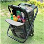 Zology Paniers Sièges Pliant Camping Chaise Tabouret Sac à Dos avec Refroidisseur Isolé Sac de Pique-Nique Camouflage Portable R