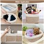 Lot de 4 Panier Rangement Tissé en Corde Coton, Panier en Corde de Coton Empilables Corbeille Rangement Panier Table a Langer Pa