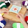 Planche de blocage pour Granny Square - 19,5 x 19,5 cm - Planche de blocage en bois avec 10 broches en acier inoxydable et 5 aig