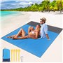 Tapis de Plage Imperméable 210 x 200 cm Portable Couverture de Plage Douce et Soyeuse Portable Anti Sable Natte de Plage Serviet