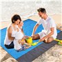 Tapis de Plage Imperméable 210 x 200 cm Portable Couverture de Plage Douce et Soyeuse Portable Anti Sable Natte de Plage Serviet
