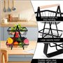 NVIYAM 2 Étages Corbeille à Fruits et Légumes, Support pour Comptoir de Cuisine, Panier en Maille Métallique pour Oignons et Col
