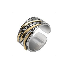 KONFEN Bague Argent Homme