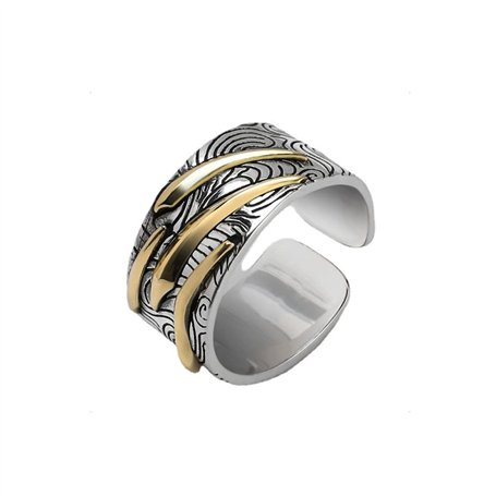 KONFEN Bague Argent Homme