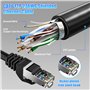 Cable Ethernet 5m 2 Pièces, Cat 6 Cable Rj45 Blindé Gigabit Haut Débit Câble Réseau Résistant aux Intempéries FTP 23AWG CCA Cabl