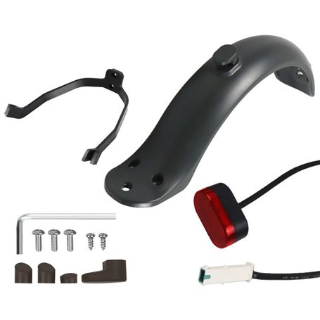 Delamiya Garde-boue arrière pour scooter électrique avec crochet et feu arrière pour Xiaomi M365
