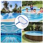 Épuisette de piscine professionnelle en métal avec cadre en aluminium - Épuisette de bassin à mailles fines - Pour le nettoyage 