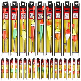 GOMETY Lot de 27 flotteurs de pêche avec fil de pêche et hameçons (5#