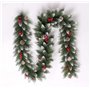 SINCHEREU Guirlande de Noël Artificielle en Rotin avec Pommes de Pin et Baies Rouges - 2