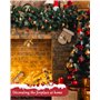SINCHEREU Guirlande de Noël Artificielle en Rotin avec Pommes de Pin et Baies Rouges - 2,7 m - pour Extérieur, Intérieur, Escali