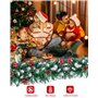 SINCHEREU Guirlande de Noël Artificielle en Rotin avec Pommes de Pin et Baies Rouges - 2,7 m - pour Extérieur, Intérieur, Escali