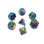 DollaTek 7PCS Metal Dice Set DND Game Polyhedral Solid Metal D&D Dice Set avec Sac de Rangement et Alliage de Zinc avec émail po