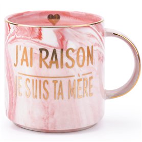 OGEEON Cadeau Fete des Meres Original Cadeau Anniversaire Femme Mug J'Ai RAISON-JE SUIS TA MÈRE Idee Cadeau pour Maman Noel