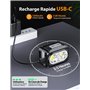 ISEYOU Lampe Frontale LED Ultra Puissante, Lampe Frontale Rechargeable avec Lumière Rouge & Capteur de Mouvement, 5 Modes d'Écla