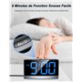 Rolgno Reveil Matin Numérique, Horloge Digitale avec Chiffres LED Bleus Visible, Réveil Enfant & Ado Alarm Clock avec 5 Luminosi