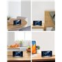 Rolgno Reveil Matin Numérique, Horloge Digitale avec Chiffres LED Bleus Visible, Réveil Enfant & Ado Alarm Clock avec 5 Luminosi