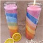 NIUQIGE Lot de 2 Bougies parfumées en verre Chakra,7 Chakra Rainbow Candle, Bougie Chakra en verre multicolore comme accessoire 