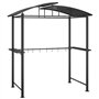 Tonnelle de Barbecue Belvédère de Barbecue Gazebo BBQ et étagères latérales Anthracite 210x114x230cm Ac