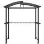 Abri Barbecue Extérieur, Tonnelle de Barbecue Belvédère de Barbecue Gazebo BBQ et étagères latérales Anthracite 210x114x230cm Ac