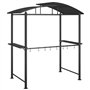 Abri Barbecue Extérieur, Tonnelle de Barbecue Belvédère de Barbecue Gazebo BBQ et étagères latérales Anthracite 210x114x230cm Ac
