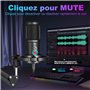 Aveek Microphone Condensateur USB avec Bras – Micro en Métal, Plug & Play, Réduction de Bruit, pour Enregistrement Studio, Podca