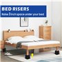 MixDora Lot de 4 rehausseurs de pieds en polypropylène pour lit, chaise, table à manger