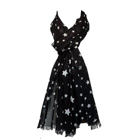 Purple Possum® Écharpe noire avec étoiles blanches