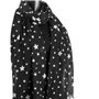 Purple Possum® Écharpe noire avec étoiles blanches, châle léger en pur coton issu du commerce équitable pour femme