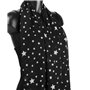 Purple Possum® Écharpe noire avec étoiles blanches, châle léger en pur coton issu du commerce équitable pour femme