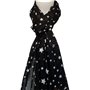 Purple Possum® Écharpe noire avec étoiles blanches, châle léger en pur coton issu du commerce équitable pour femme