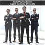 QOUBNIC 6 Pièces Agent Costume Accessoires, d'Accessoires Costume Agent Secret avec Lunettes Noires Écouteur Badge ID Cravatte P