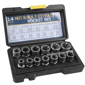 Lot de 14 extracteurs d'écrous WIYETY Jeu d'extracteurs de vis à profil hélicoïdal