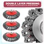 PRITOK Lot de 3 Brosses Métalliques pour Meuleuse d'Angle : Ø 125 mm Circulaire en Acier Flexible, pour Accessoires de Nettoyage