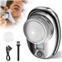 Nizirioo Mini rasoir électrique USB : rasoir portable pour homme avec indicateur d'énergie LED et brosse de nettoyage