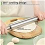 WIYETY Lot de 2 Rouleaux à Pâtisserie en Acier Inoxydable : 38 cm et 30 cm Anti-Adhésif pour Fondant, Pizza, Gâteau, Pâte Brisée