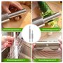 WIYETY Lot de 2 Rouleaux à Pâtisserie en Acier Inoxydable : 38 cm et 30 cm Anti-Adhésif pour Fondant, Pizza, Gâteau, Pâte Brisée