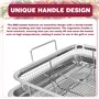 TOATELU Plaque de cuisson avec grille de refroidissement, panier de barbecue, panier de barbecue en acier inoxydable avec poigné