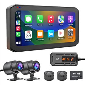 IXROAD Caméra embarquée pour moto avec CarPlay et Android Auto