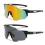 SAIJIAN 2 Pièces Lunettes de Soleil Homme et Femme Lunettes de Soleil Sport Lunettes Cyclisme Anti-UV Lunettes de Protection D'e