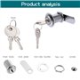 Knpwer Lot de 2 serrures de boîte aux lettres - 30 mm - Serrures de sécurité pour boîte aux lettres et meubles - Argenté - Facil