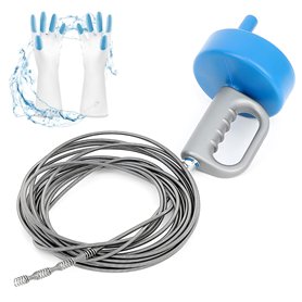 Furet Déboucheur Canalisation 10m Deboucheur Extensible Spirale de Nettoyage de Tuyaux avec Gants