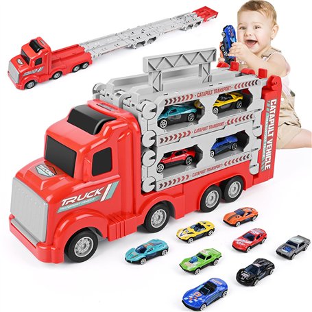 Weinsamkeit Jouets Transporter Truck Cars avec 8 Petite Voiture