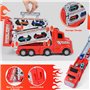 Weinsamkeit Jouets Transporter Truck Cars avec 8 Petite Voiture, Camion de Course Pliable Double Couche, Portable Circuit Voitur
