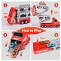 Weinsamkeit Jouets Transporter Truck Cars avec 8 Petite Voiture, Camion de Course Pliable Double Couche, Portable Circuit Voitur