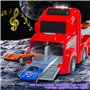 Weinsamkeit Jouets Transporter Truck Cars avec 8 Petite Voiture, Camion de Course Pliable Double Couche, Portable Circuit Voitur